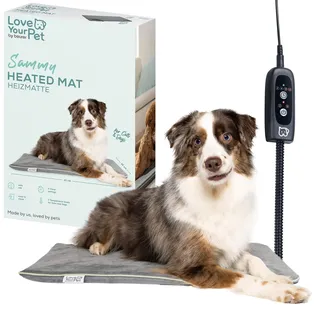 Beurer Love Your Pet Heizmatte L Sammy für Hunde und Katzen, elektrisch beheizte Wärmematte mit Timer, große Hundedecke, XXL Heizkissen waschbar bei 30°C, Kratzfest und wasserdicht, 65 x 50 cm