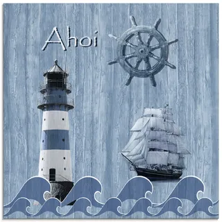 Artland Glasbild "Ahoi im maritimen Blau" Küste 1 Stk. tlg. in verschiedenen Größen, farbe bild(er): blau