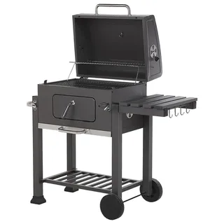 Beliani Holzkohlegrill grau