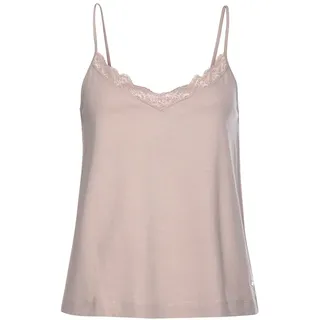 LASCANA LASCANA, Spitzentop mit Spitzeneinsatz am V-Ausschnitt, rosa