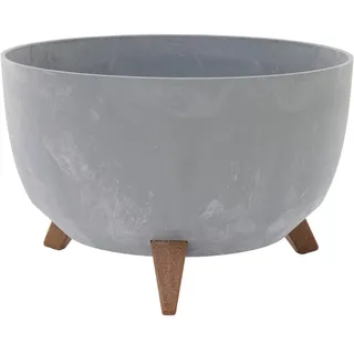 Pflanzgefäße Oslo Stone grau Betonoptik, 40 x 25 cm Kunststoff/Holzfasern auf Füßen mit Einsatz