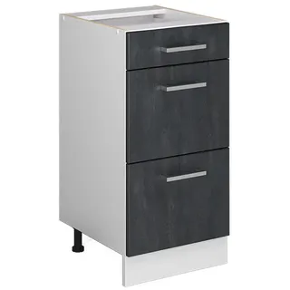 Vicco Schubladenschrank Küchenunterschrank R-Line 40 x 81,6 x 46 cm Schwarz