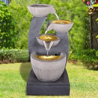 Gartenbrunnen Brunnen Zierbrunnen Zimmerbrunnen Springbrunnen Brunnen 230V Wasserfall Wasserspiel für Garten, Gartenteich, Terrasse