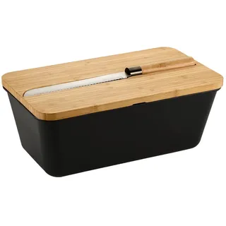 KESPER Brotbox schwarz mit Messer