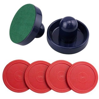 Yeelan Air Hockey Drücker & Pucks Set, Large Size, (2 Navy Drücker + 2 Lints + 4 Red Pucks)