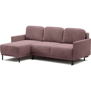 Selsey Hamiel - Ecksofa beidseitig montierbar mit Bettkasten, Cordbezug in Lila - Lila