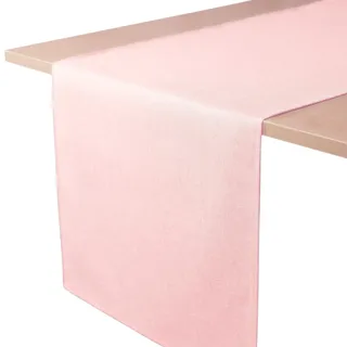 Decomira Tischläufer wasserabweisend Leinen-Optik - Fleckschutz, abwaschbar - Als Garten-Tischdecke Outdoor für Esstisch - Rosa - 40x140 cm