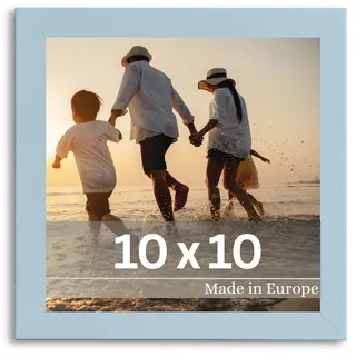 VictoR Bilderrahmen Klee 10x10 cm in Blau - moderner schlichter Fotorahmen Quadratisch Holz - Bilderrahmen 10x10 Blau