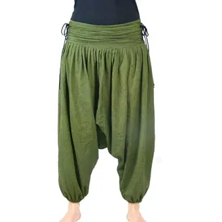 Haremshose "Jaya" für Damen - Pumphose im Aladin-Stil - Pluderhose für Sport & Freizeit : grün L/XL Farbe: Grün Größe: L/XL - Grün