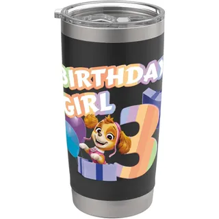 Offizielles Paw Patrol Skye Birthday Girl Age 3 Doppelwandiger Edelstahl-Thermobecher
