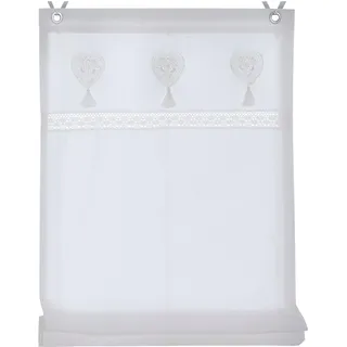 Kutti Raffrollo Ösenrollo weiß, B:60cm H:140cm, Raffrollos,