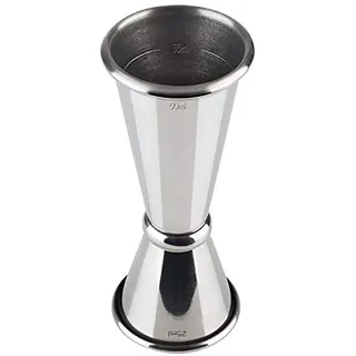 Buddy ́s Bar - Barmaß, 2,5 cl / 5 cl Doppelmaß, Innenmaße 1,5 cl / 3,5 cl, hochwertiges Barmaß, lebensmittelecht, spülmaschinenfest, Jigger zum Abmessen von Zutaten für Cocktails, Edelstahl poliert