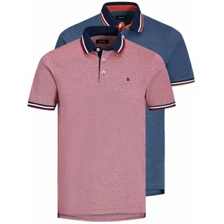 JACK & JONES Herren Poloshirt JJEPAULOS POLO 2PK 2er Pack bunt