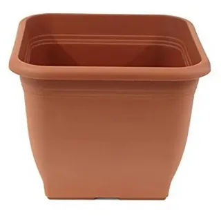 greemotion Pflanzkübel Pia Terrakotta - Blumentopf 33x33cm - 14,5L Blumenkübel eckig - Übertopf UV-beständiger Kunststoff - Pflanztopf frostsicher - Pflanzgefäß mit Bodenlöchern - Pflanzen-Zubehör