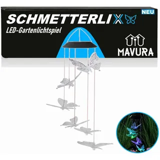 SCHMETTERLIX Solar LED Windspiel Solarleuchte Solar Farbwechsel Schmetterlinge Lichtspiel