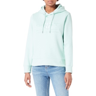 GANT Damen REG Shield Hoodie Tonal Logo Kapuzenpullover, Minty Green, M