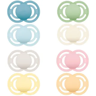 Mam Baby MAM | Perfect 6+ Monate Trendy Schnuller (2 Stück) zufällige Farbauswahl - Säuglingsschnuller aus extra dünnem und weichem Silikon - idealer Babyschnuller für eine gute Mundentwicklung