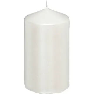 Atmosphera Createur d ́interieur Stumpenkerze glänzend 12 cm , Weiß , Paraffin , 7x12x7 cm , Dekoration, Kerzen & Kerzenhalter