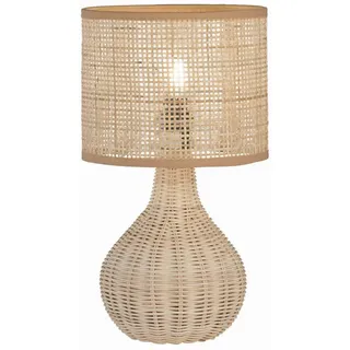 Fischer & Honsel Tischleuchte , Naturmaterialien , 37 cm , Schnurschalter , Lampen & Leuchten, Leuchtenserien
