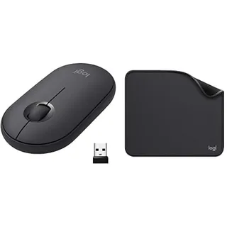 Logitech Mauspad – Studio-Serie, Computer-Mauspad + kabellose Pebble-Maus, Bluetooth