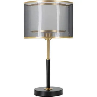 Tischlampe Chiaroscuro, Schreibtischleuchte, Büroleuchte, Arbeitslampe, 25x25 h48 cm, Schwarz und Gold - Schwarz