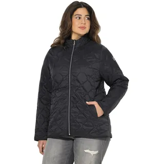 Ulla Popken Damen Hyprar Leichtstepp-jacke, Wasserabweisend, Recycelt Jacke, Schwarz, 54-56 EU