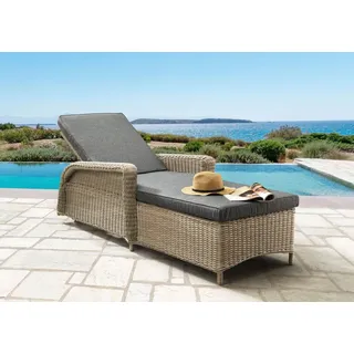 Destiny Gartenliege CASA Aluminium, Polyrattan, beige