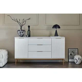 Jahnke Sideboard »CARVE SB 150«, (1 St.), Sideboard, raffiniertes Design, edler Gold-Look, Breite 150 cm weiß