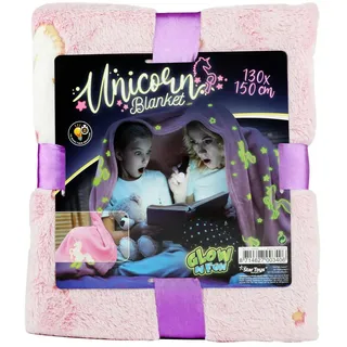 Toi-Toys Glow N fun Glow in the Dark Blanket Unicorn 130x150cm)