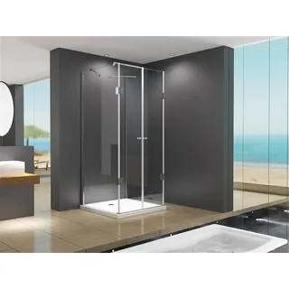 Glaswerk Westfalen- Emma 90x100x90x180cm U Duschkabine+TS - Silber, Schwarz, Gold, Weiß