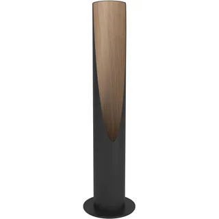 EGLO Tischlampe Barbotto, Tischleuchte mit indirekter Beleuchtung, Wohnzimmerlampe aus Metall in Schwarz und Holz in Eiche, Deko-Lampe inkl. GU10-Leuchtmittel, 40 cm, warmweiß