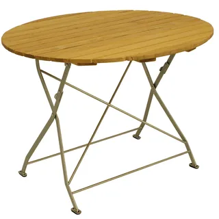 DEGAMO BAD TÖLZ Klapptisch Ø 100 x 72 cm Braun/Silber