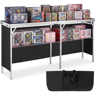 Vevor Messetheke Promotionstand Messestand 198x38,5x88cm Werbetheke Schwarz | als Ausstellungstheke oder Podium für Messen Konferenzen Schulungen Familienfeiern Faltbar max. 50 kg