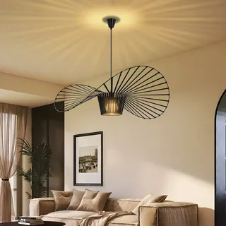 ZMH Pendelleuchte Esstisch Hängelampe Modern Wohnzimmer Kronleuchter Vintage E27 Esstischlampe Höhenverstellbar Esszimmer Hängeleuchte Kreative Esstis - Schwarz