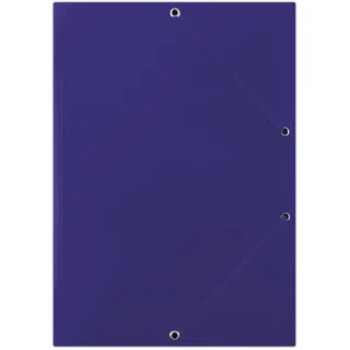 DONAU FEP10G Premium Eckspanner-Mappe A4 aus Starkem Karton/Pappe mit 2 Gummizügen| 50er Pack/ 50 Stück, Farbe: Blau | ideal für Büro und Schule| Grünen Punkt
