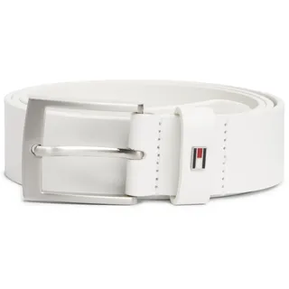 Ledergürtel TOMMY HILFIGER "ADAN 3.5 cm breit EXT", Herren, Gr. 80, th optic weiß, Rindsleder, Gürtel Ledergürtel, Metalllogopatch, Einfachdornschnalle