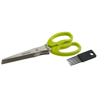 Fackelmann Kräuterschere Edelstahl Grün/Silber/Schwarz