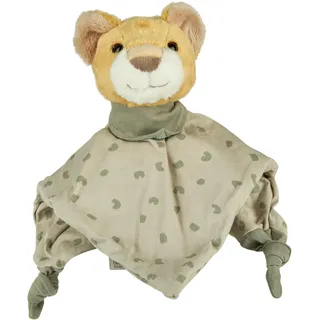 Sterntaler Schmusetuch M Löwe Leo – Baby Schnuffeltuch aus Flausch & Cord – Mit Knoten zum Greifen – Weiche Polyesterwatte Füllung Neugeborene & Kleinkinder, steingrau
