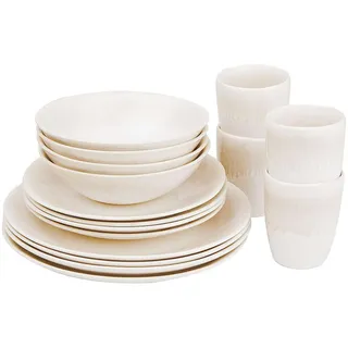 Butlers Geschirrset 16-tlg. Atlantis 4 Personen , Beige , Keramik , 28x3x28 cm , Geschirr, Geschirrsets