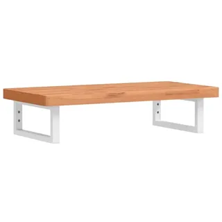 vidaXL Waschbeckenregal Wandmontage Stahl und Massivholz Buche - Braun