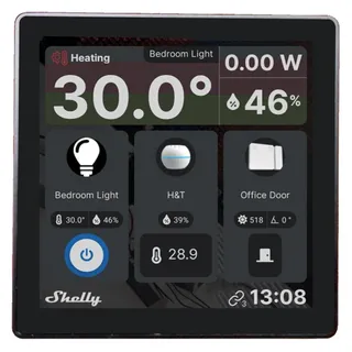 Shelly Wall Display + BLU H&T Black - WiFi touch screen
