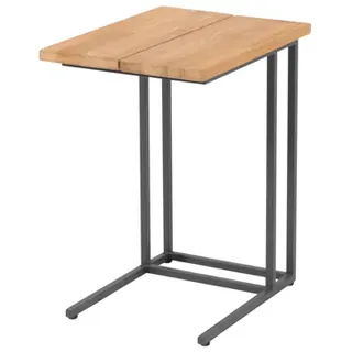 4Seasons Solido Beistelltisch teak, Gestell Edelstahl anthrazit 42x35 cm (H 50)