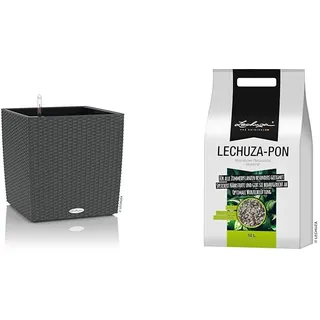 Lechuza Cube Cottage 30 Granit 15372 & "PON 18 Liter Pflanzsubstrat, Neutral
