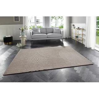 ELLE DECORATION »Panglao« rechteckig 14 mm Höhe Boho Design, Kurzflor, 3D Optik, Skandinavisch, Wohnzimmer,