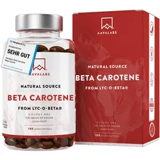 Beta Carotin Kapseln Hochdosiert für Bräune [25 000 IE], Vitamin A, Bräunungskapseln mit Lyc-O-Beta und Extra Virgin Olivenöl für einen strahlenden Teint - 180 Softgel-Kapseln