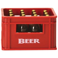 Bierkiste Flaschenöffner mit Magnet in rot - Bierkasten Bieröffner Kapselheber