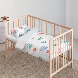 Belum | Bettbezug Peppa Pig | Bettbezug Modell Time Bed | Bettbezug mit Knöpfen | Bettbezug 100% Baumwolle | Bettbezug (Kinderbett 100 x 120)