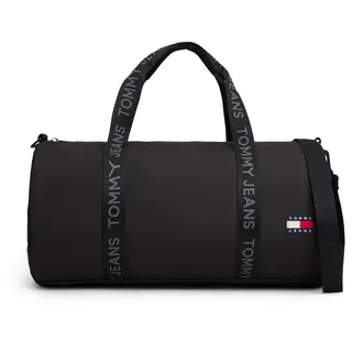 Weekender TOMMY JEANS "TJM ESS DAILY DUFFLE", Herren, Gr. B/H/T: 48cm x 26cm x 14cm, schwarz, Textil, Taschen Weekender, Reisetasche, Freizeitasche mit Logoschriftzug auf dem Trageriemen
