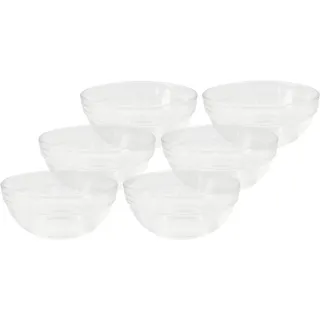 Provance 6 x Schüssel aus Glas Ø 9 cm Glasschälchen Dipschale Dessertschale Tapasschale | Vielseitig für Tapas, Desserts & Snacks | Perfekte Servierschalen | Modern & Stapelbar