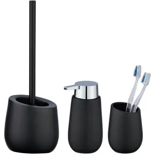 Wenko Bad-Accessoire-Set Mod. Badi Schwarz Keramik